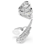 Vienna ear cuffs Mixed cuts, Swan, White, Rhodium plated
